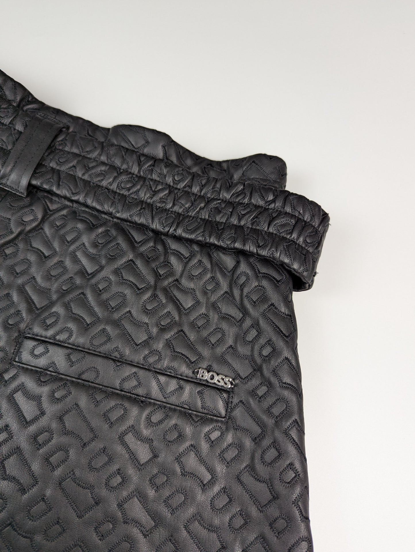 Boss Tomena Womens Faux Leather Shorts - Black