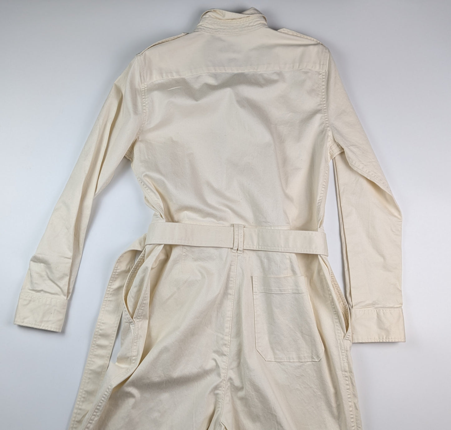 Polo Ralph Lauren Belted Denim Jumpsuit - Cream