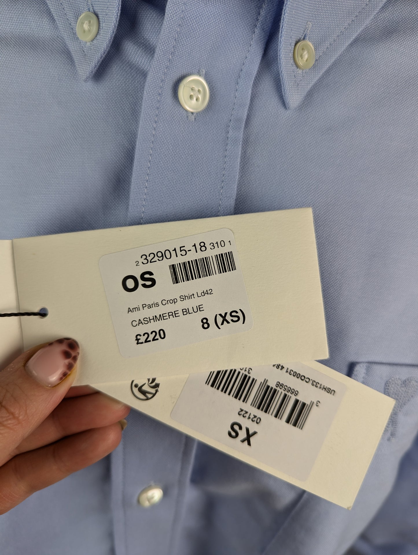 Ami Paris Womens cropped shirt - Blue