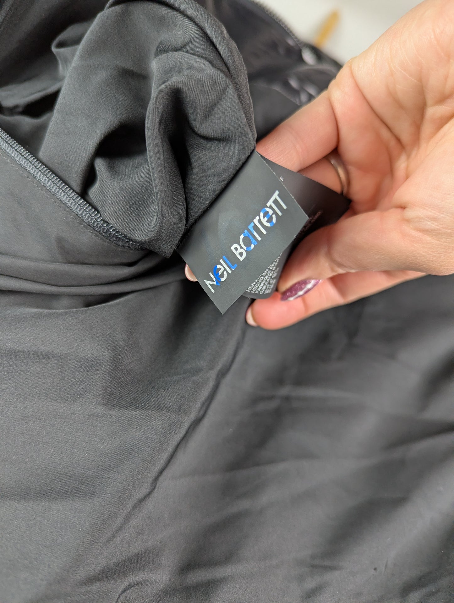 Neil Barrett Mixed Nylons Modernist Padded Puffer Jacket - Black / Silver