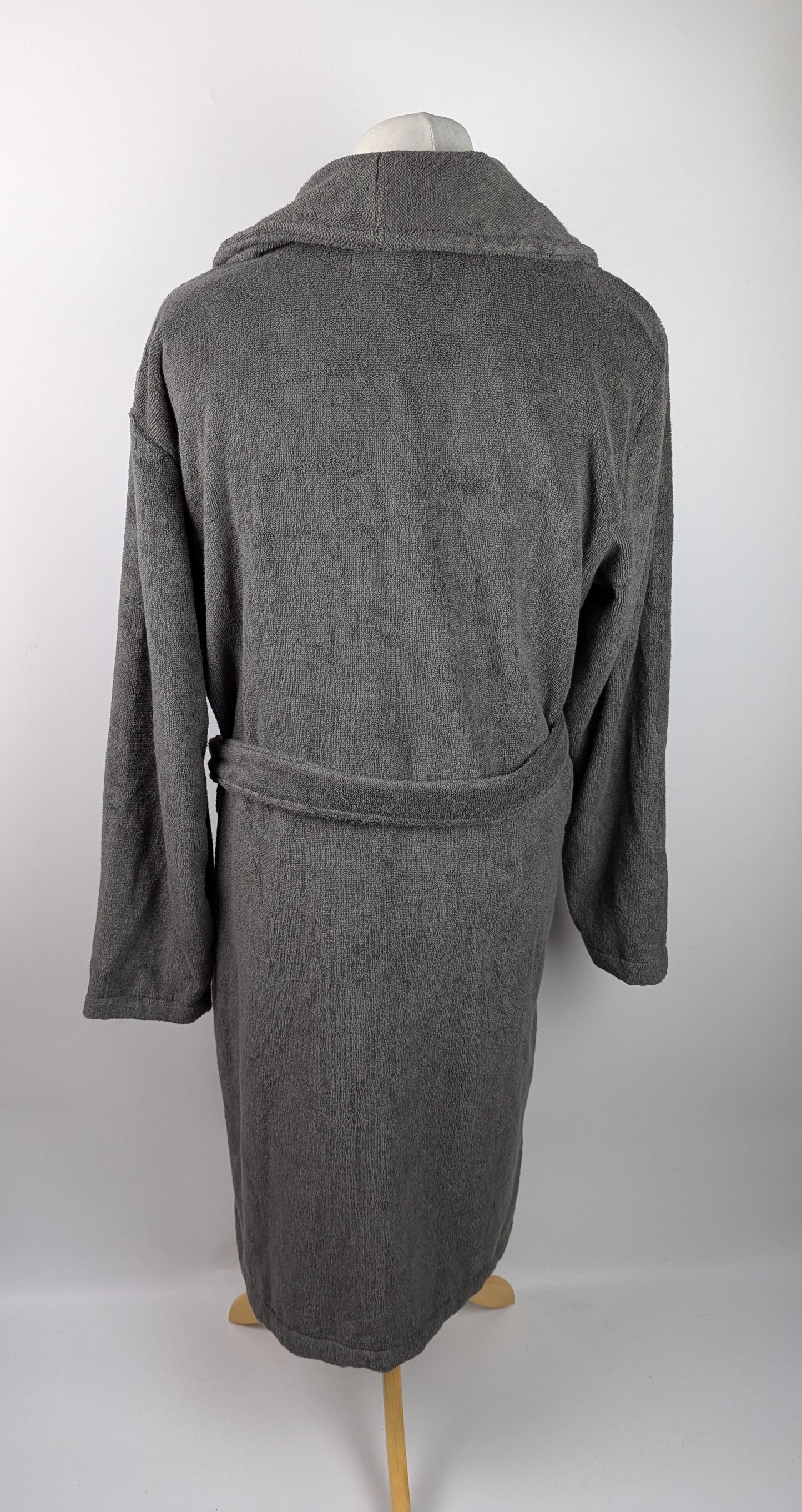 Tommy Hilfiger Mens Cotton Belt Bathrobe - Grey