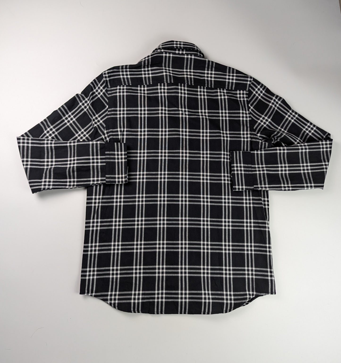 Hugo Men's Emero 01 Long-Sleeve Plain Shirt - Black / White