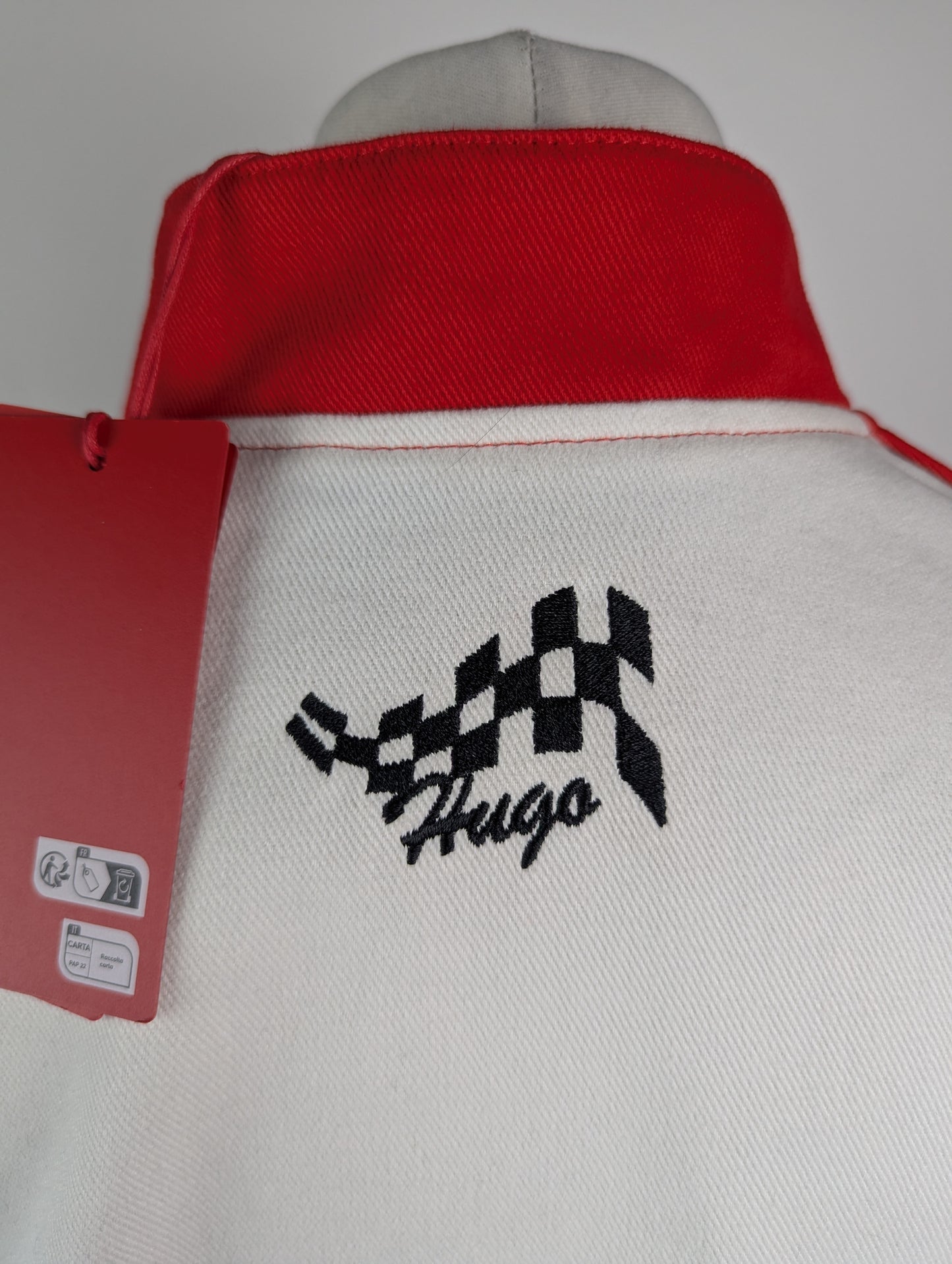 Hugo Bark2411 Mens racing inspired Jacket - Red / White