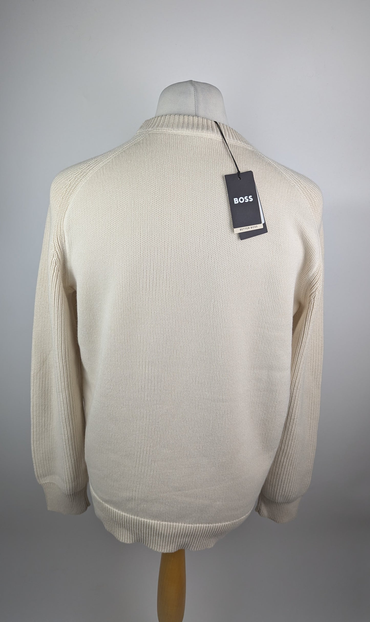 Boss Men's Ematero Knitted Jumper - Open White / Cream