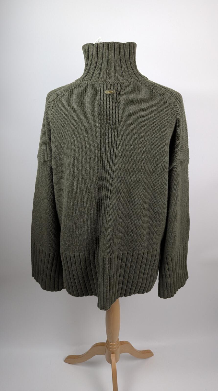 Barbour Serena High Neck Jumper - dark moss green