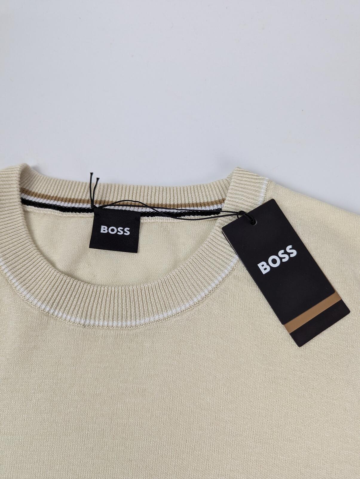 Boss Men's Cotton Knitted Top T-shirt - beige