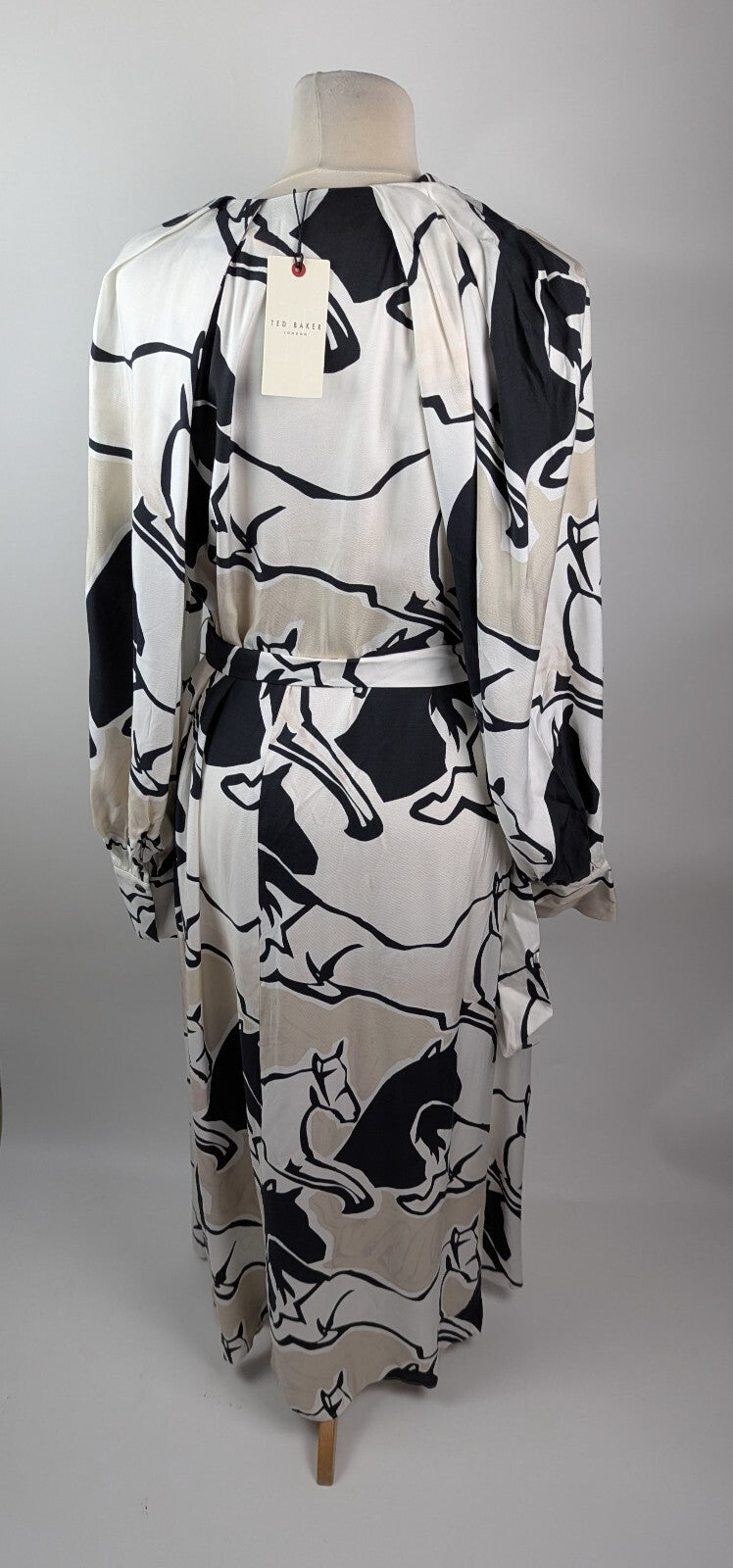 Ted Baker Sydnei graphic-print belted woven shirt midi dress - Cream