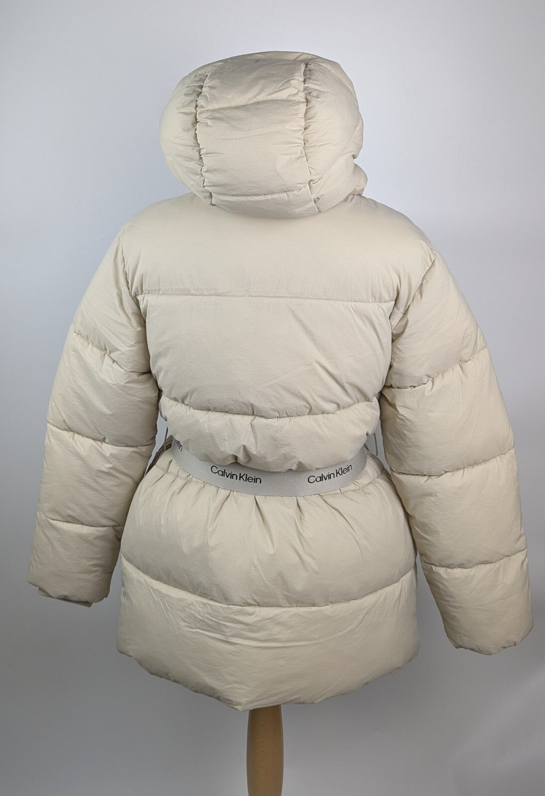 Calvin Klein Jeans Women's Belted Medium Puffer Jacket - Cream