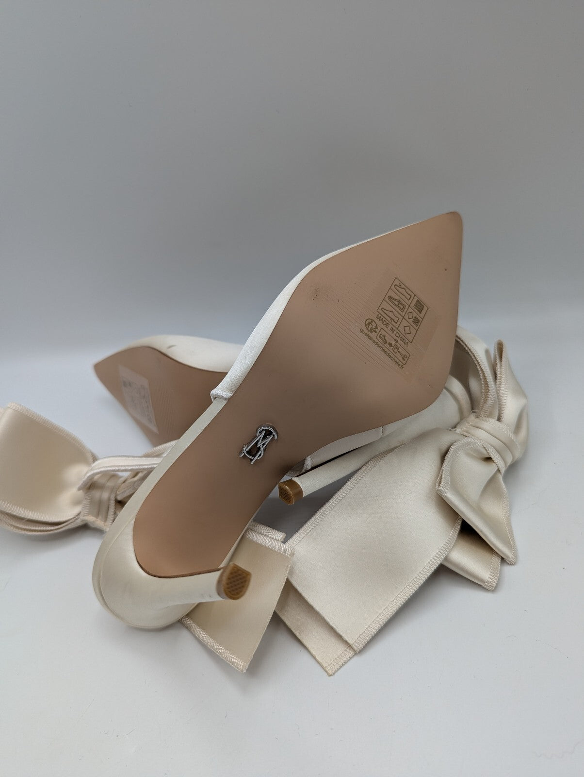 Steve Madden Women's Stiletto Court Heels - Ivory Satin