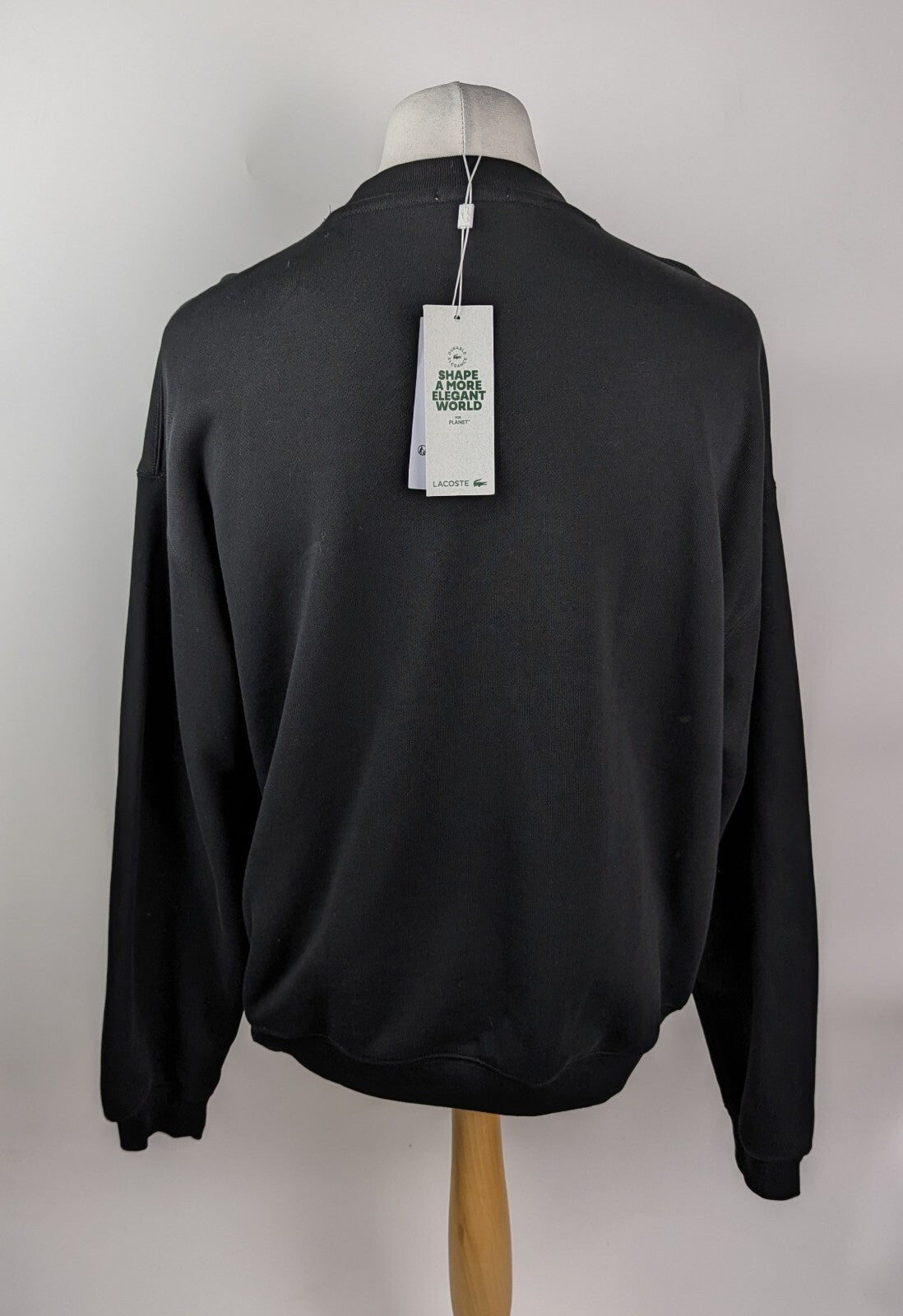 Lacoste Loose-Fit Badge Accent Fleece Sweatshirt - Black