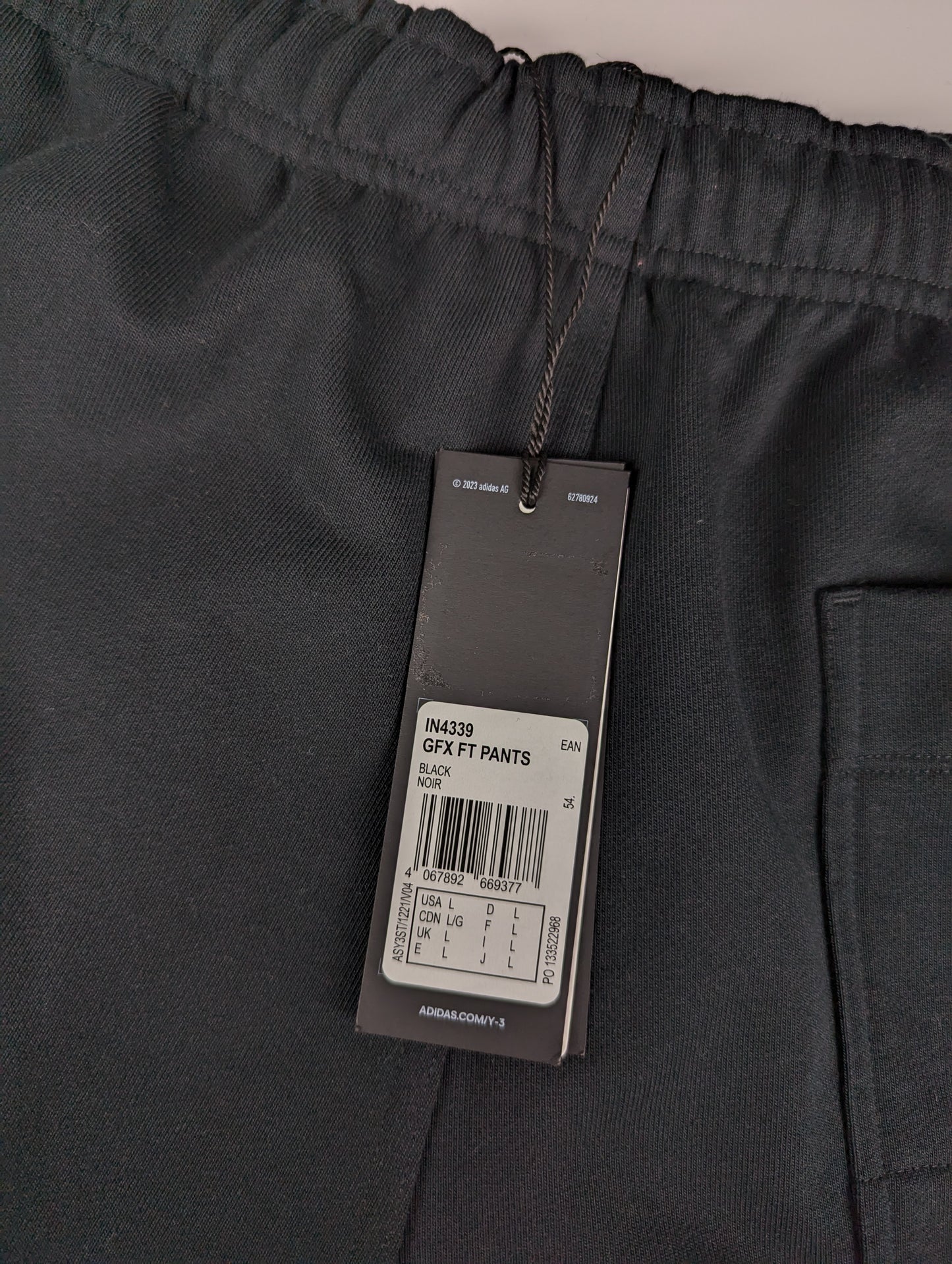 Y3 Graphic French Terry Joggers - Black