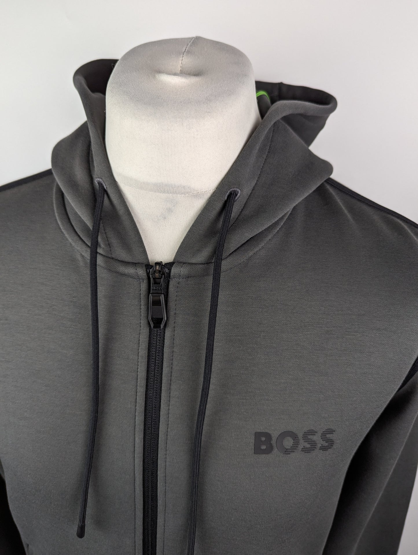 Boss Mens Saggy Tape X Zip-up Hoodie - Dark Grey