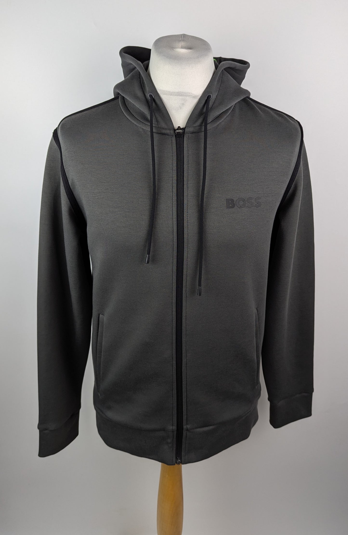 Boss Mens Saggy Tape X Zip-up Hoodie - Dark Grey
