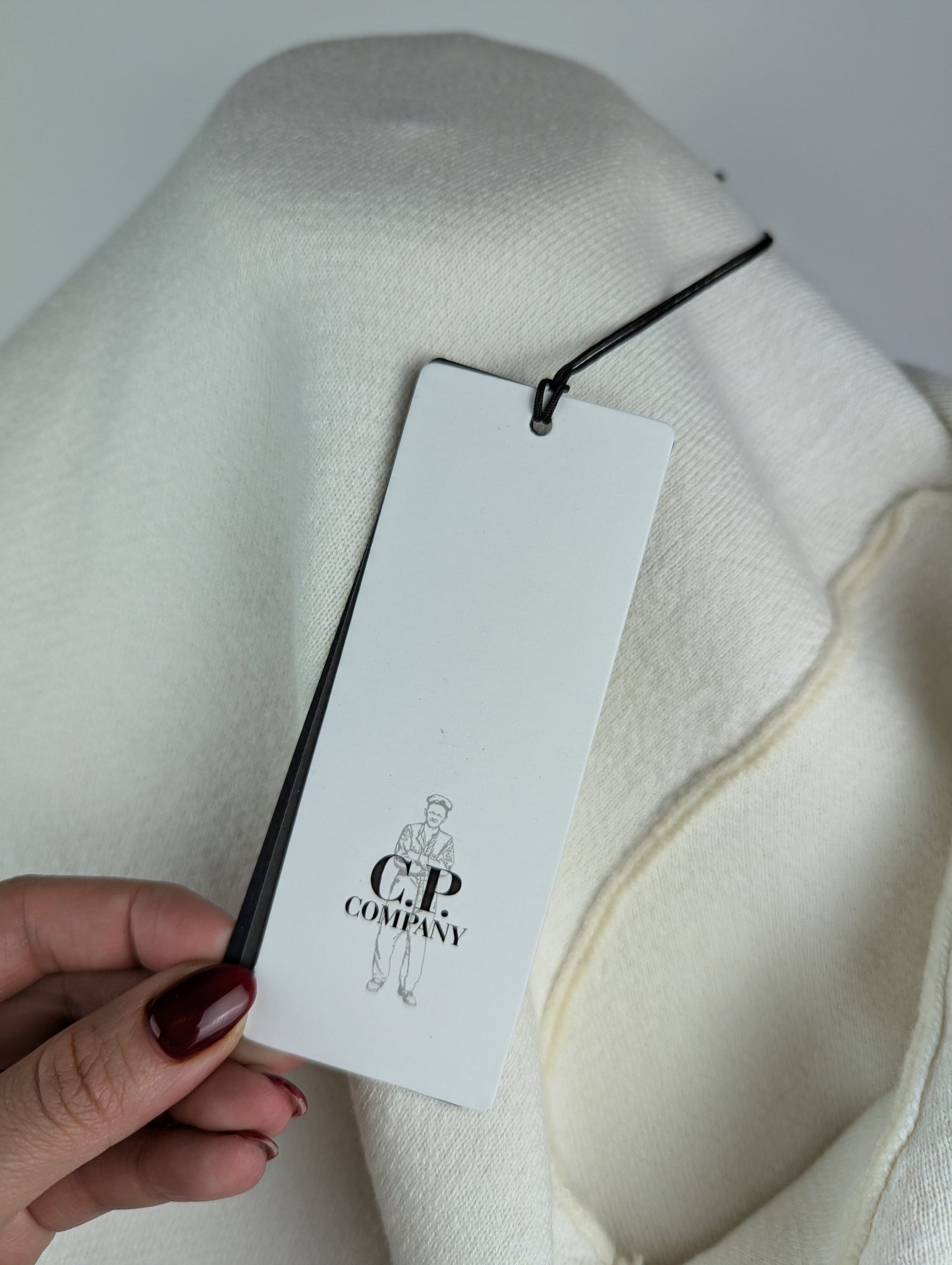 C.P. Company Mens Full Zip Sweater - Ivory White