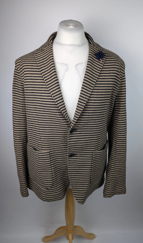 Tommy hilfiger stripe knit shacket blazer - Brown