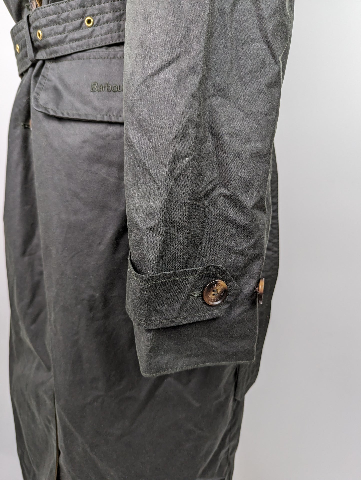 BARBOUR Womens Simone Wax Jacket - Black/ Sage Tartan