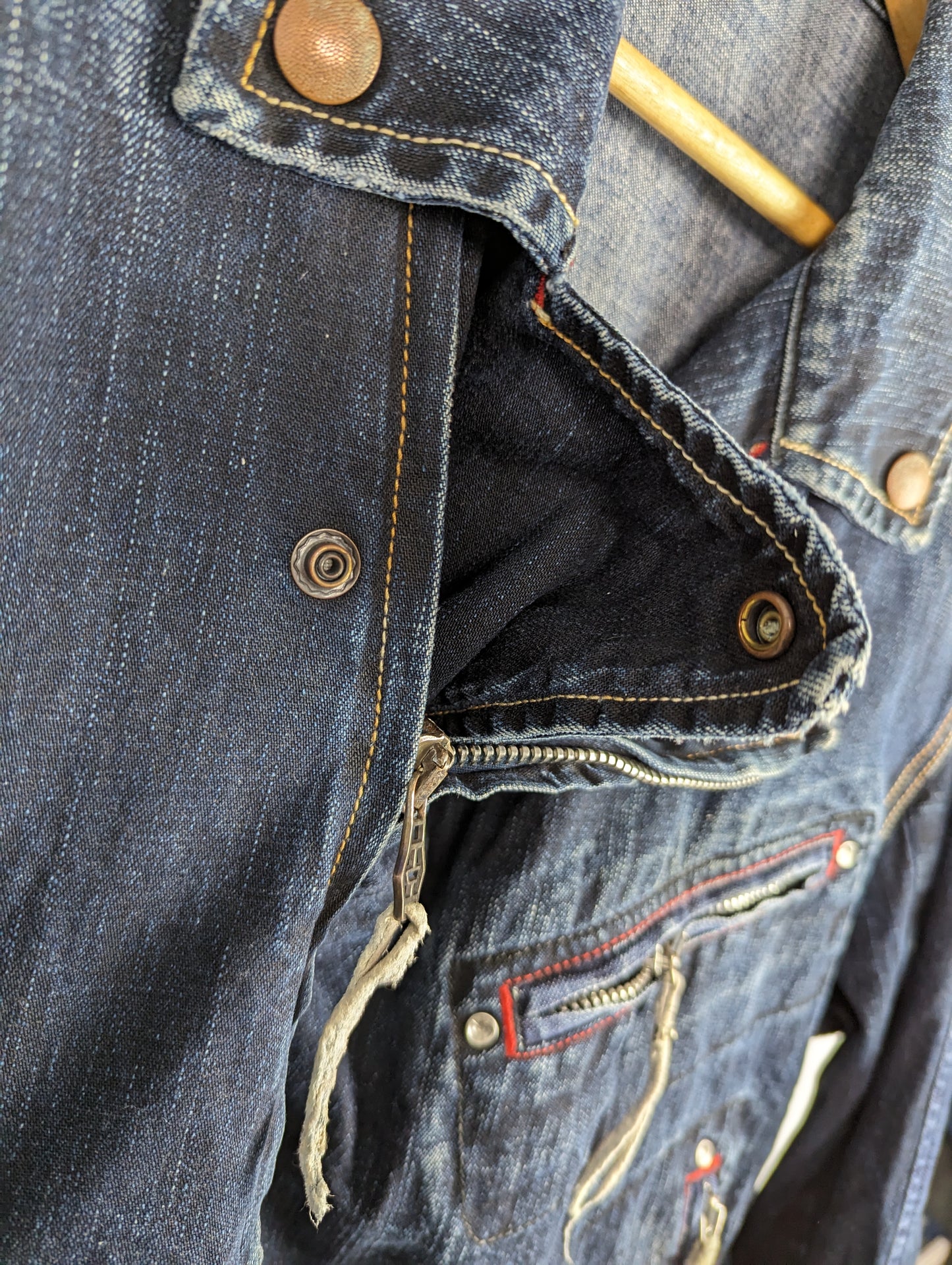 DIESEL mens doube Denim Biker Jacket - Blue