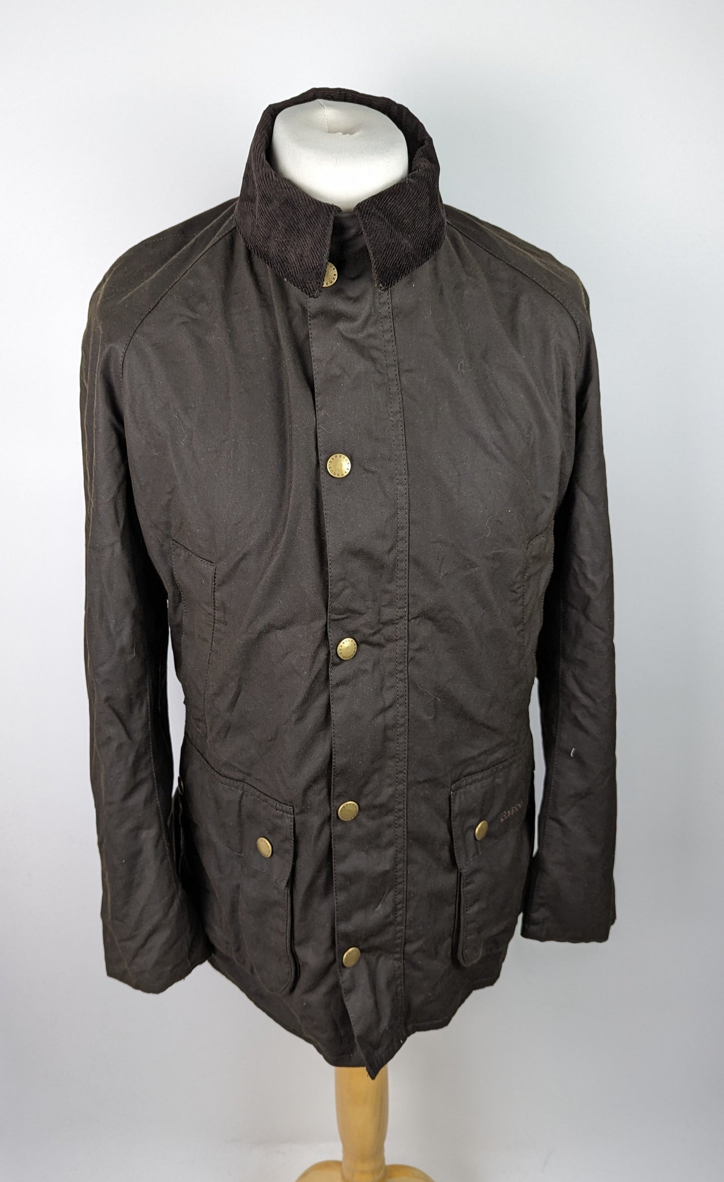 BARBOUR Mens Ashby Wax Jacket - Olive Brown
