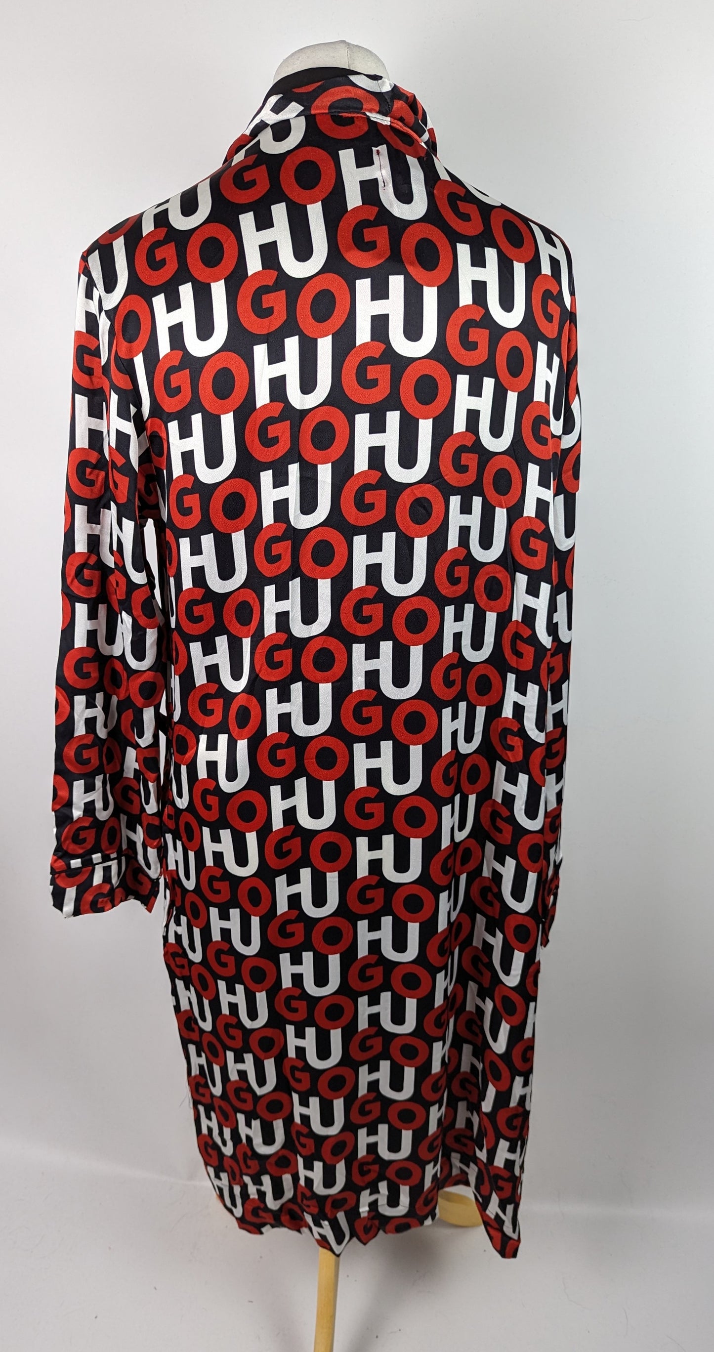HUGO Men's Monogram Robe - Black Multi