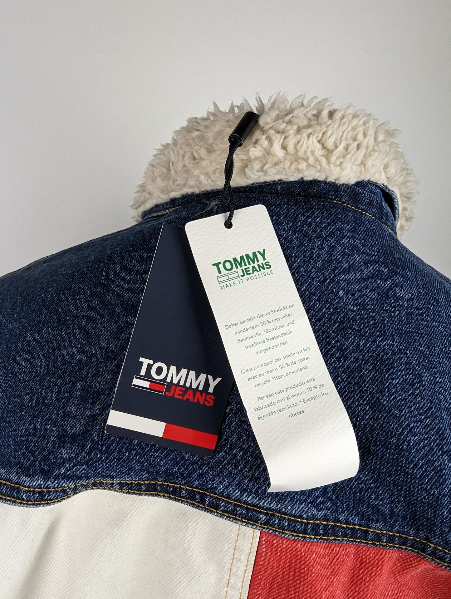 Tommy Jeans Mens Oversized Sharp Trucker Denim Jacket - Blue