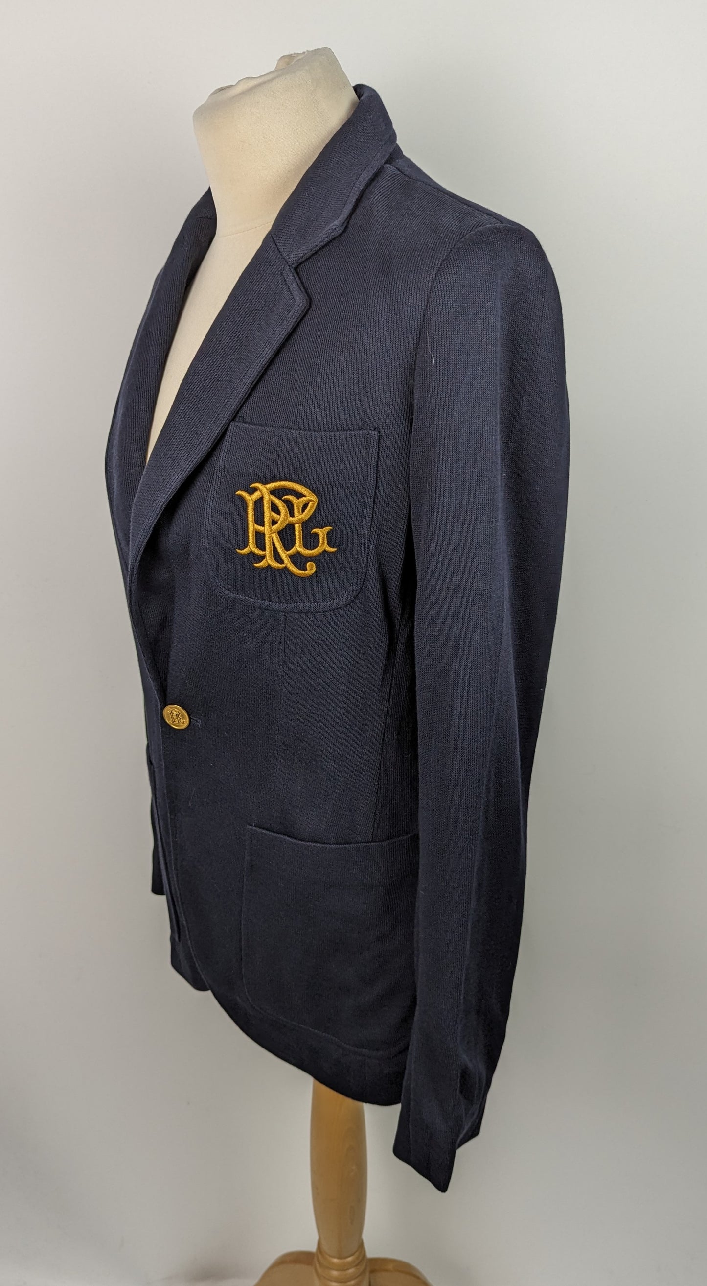 POLO RALPH LAUREN Womens Jacquard Blazer - Navy Blue