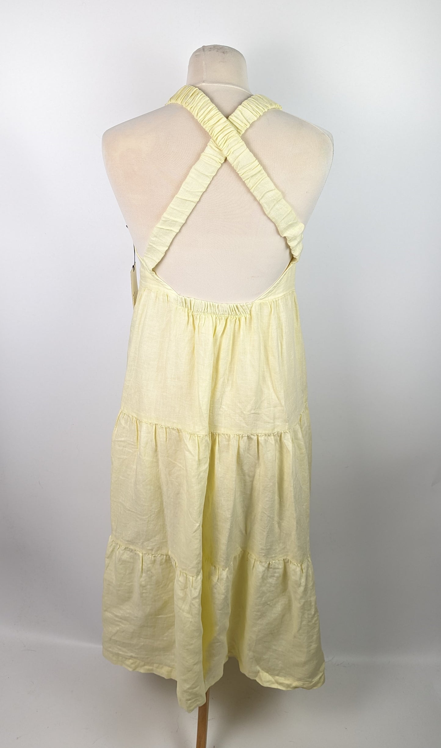 BELLA DAHL Scrunch Strap Tiered Midi Dress - Yellow