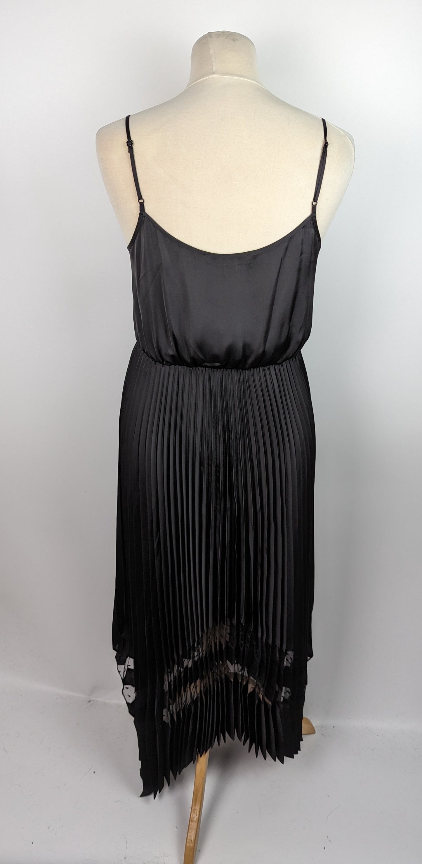 ALLSAINTS Nadia Pleated Lace Midi Dress - Black