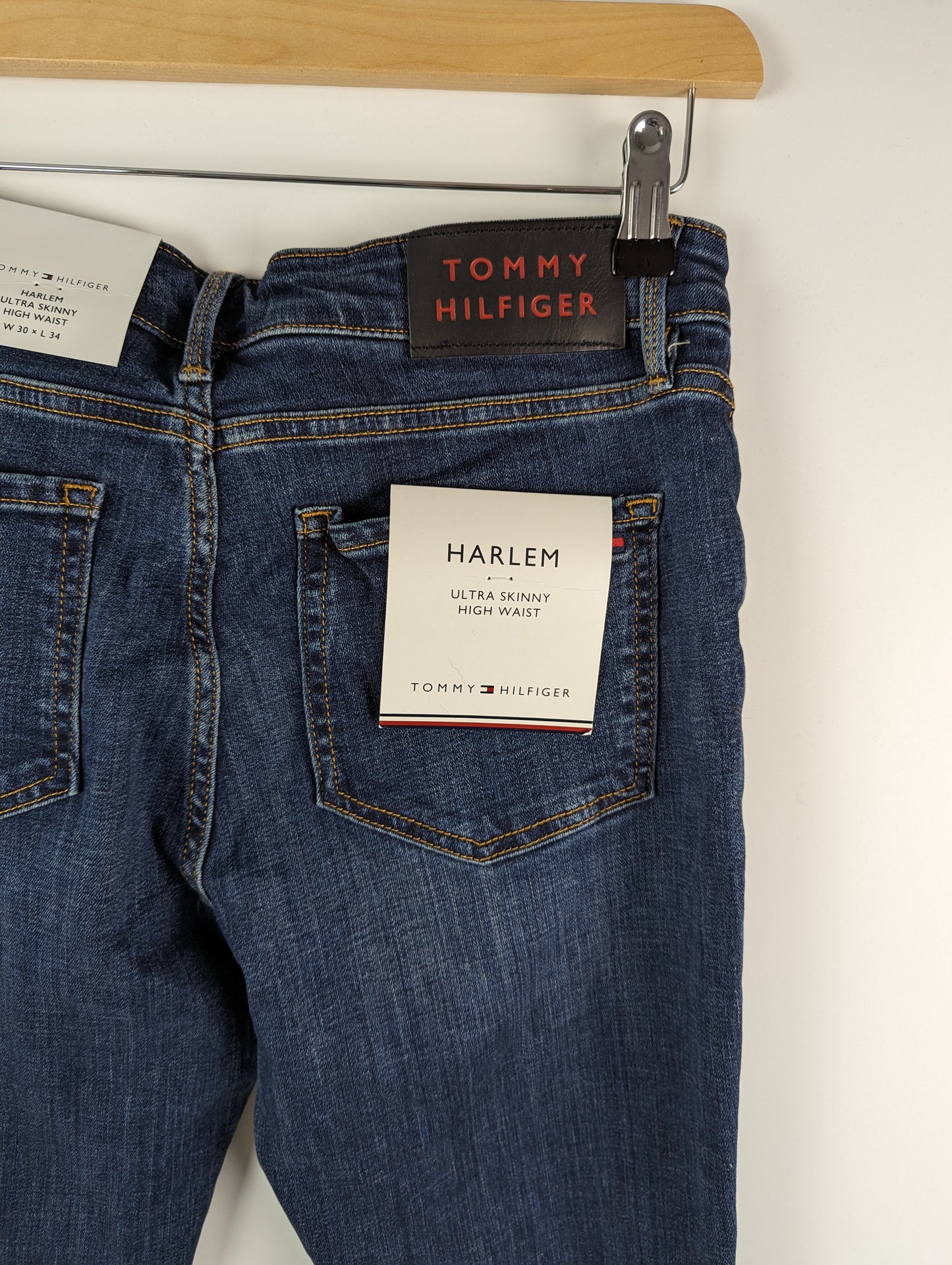 Tommy Hlfiger High Rise Skinny Santana Jeans - Dark Blue