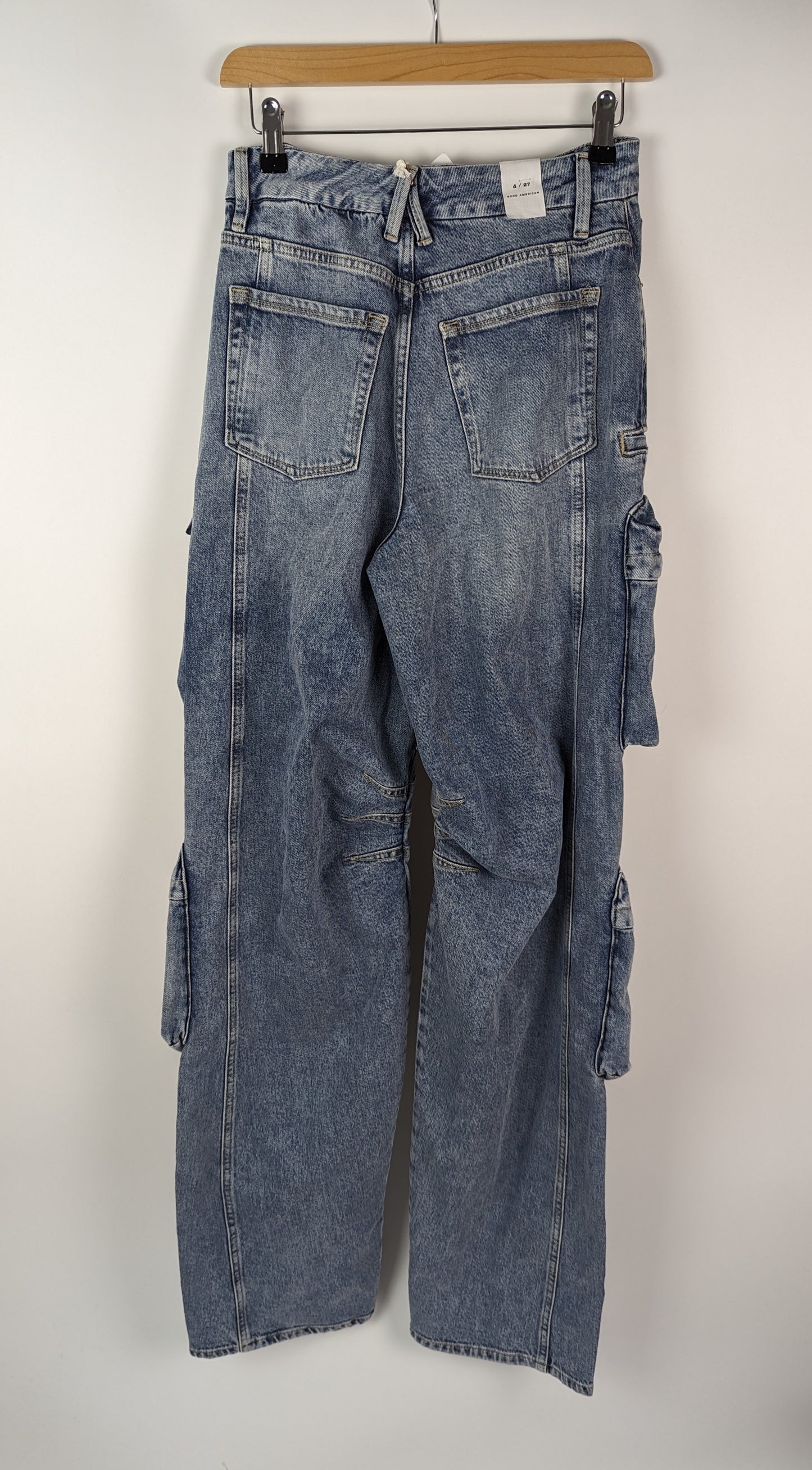GOOD AMERICAN Good Denim Cargo Jeans - Blue