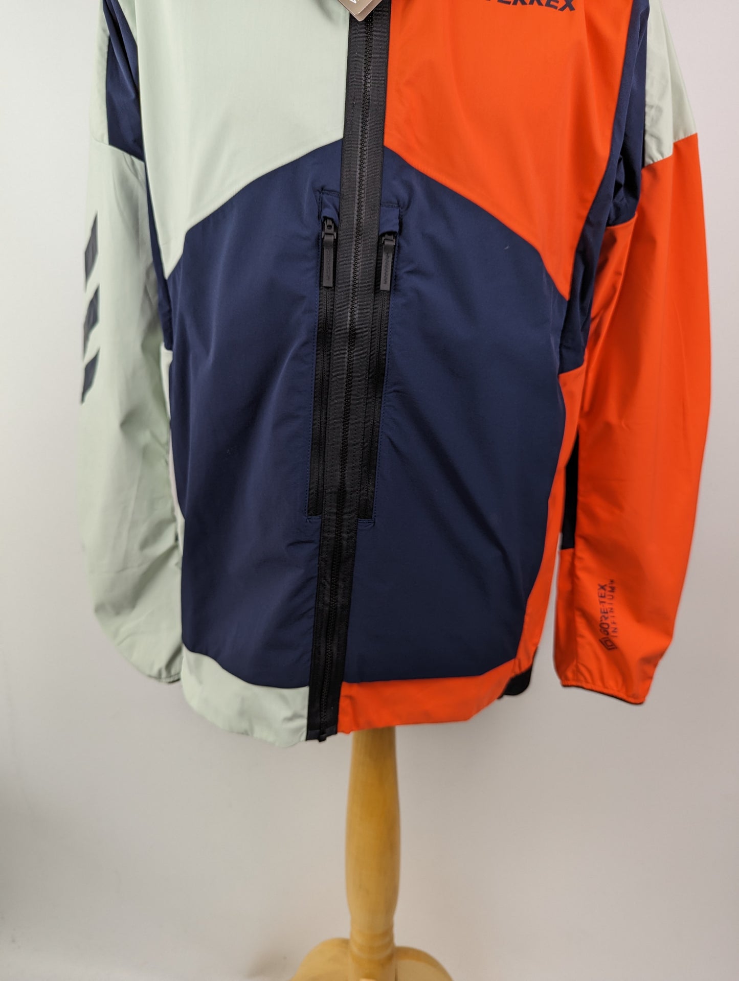 Adidas Terrex Skyclimb Gore Soft Shell Ski Touring Jacket Mens - Green / Blue / Orange