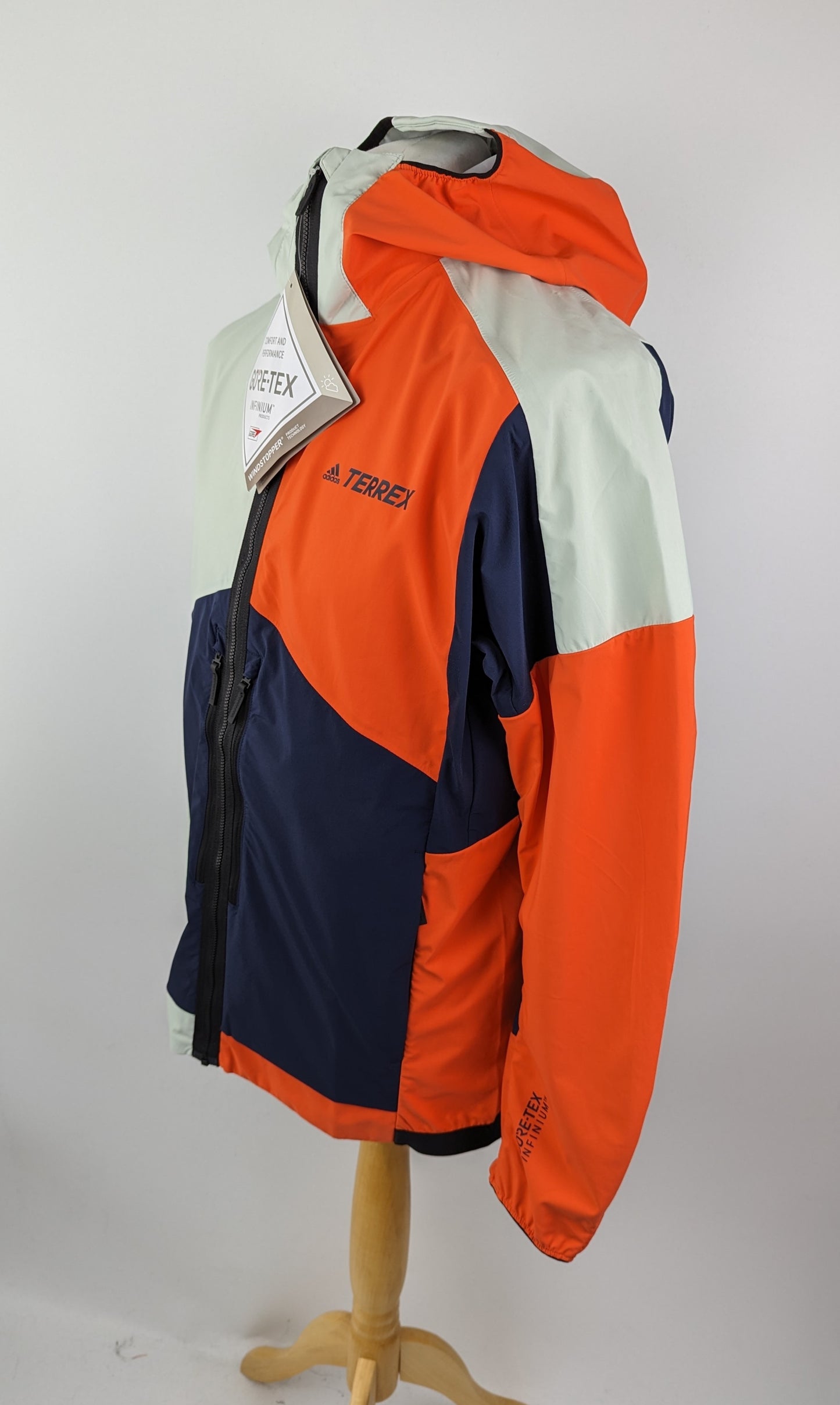 Adidas Terrex Skyclimb Gore Soft Shell Ski Touring Jacket Mens - Green / Blue / Orange