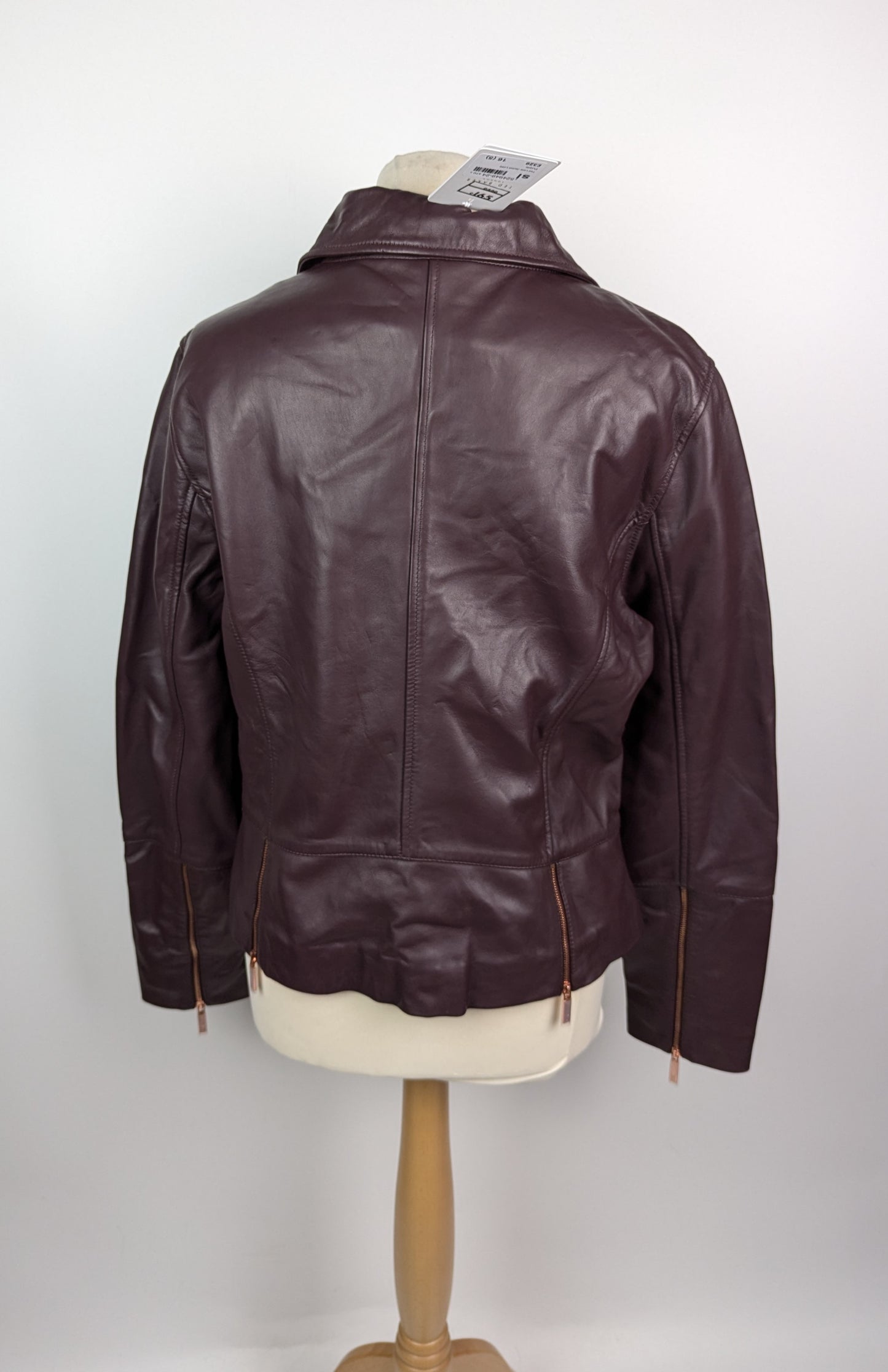 Ted Baker Ted Lizia Womens Leather Jacket - Purple