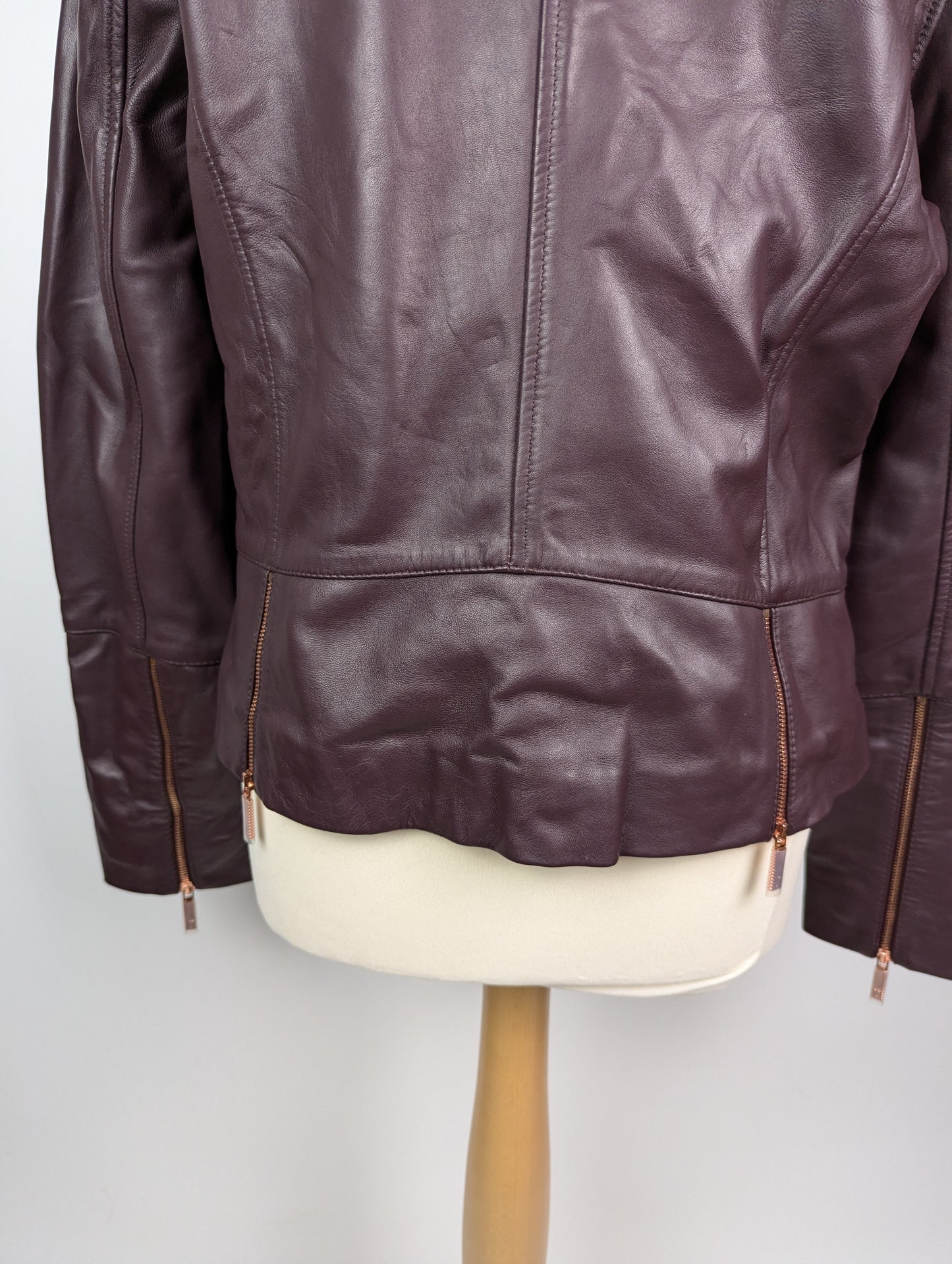 Ted Baker Ted Lizia Womens Leather Jacket - Purple