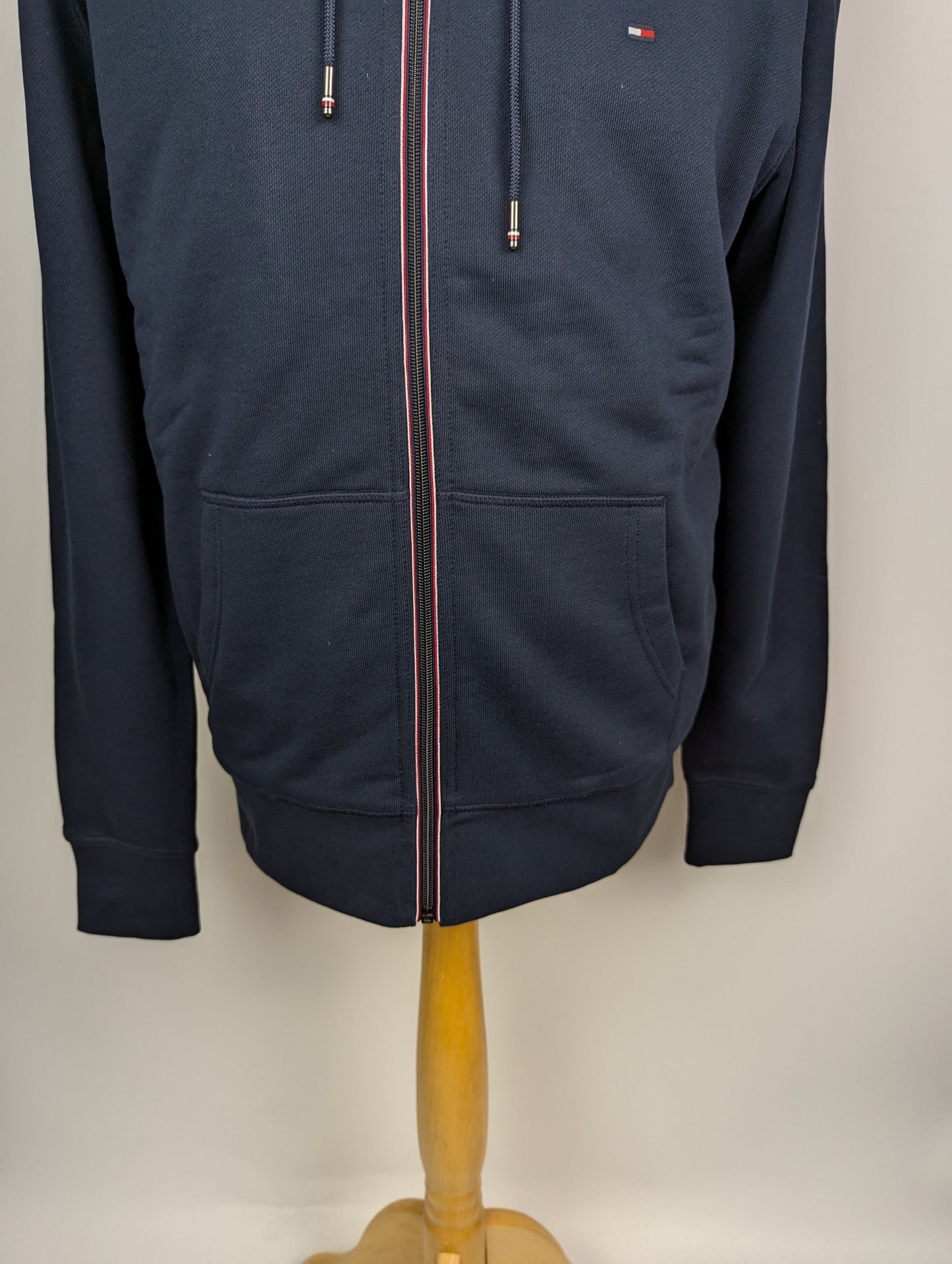 Tommy Hilfiger Faux Fur Lined Cotton Full Zip Hoodie - Blue