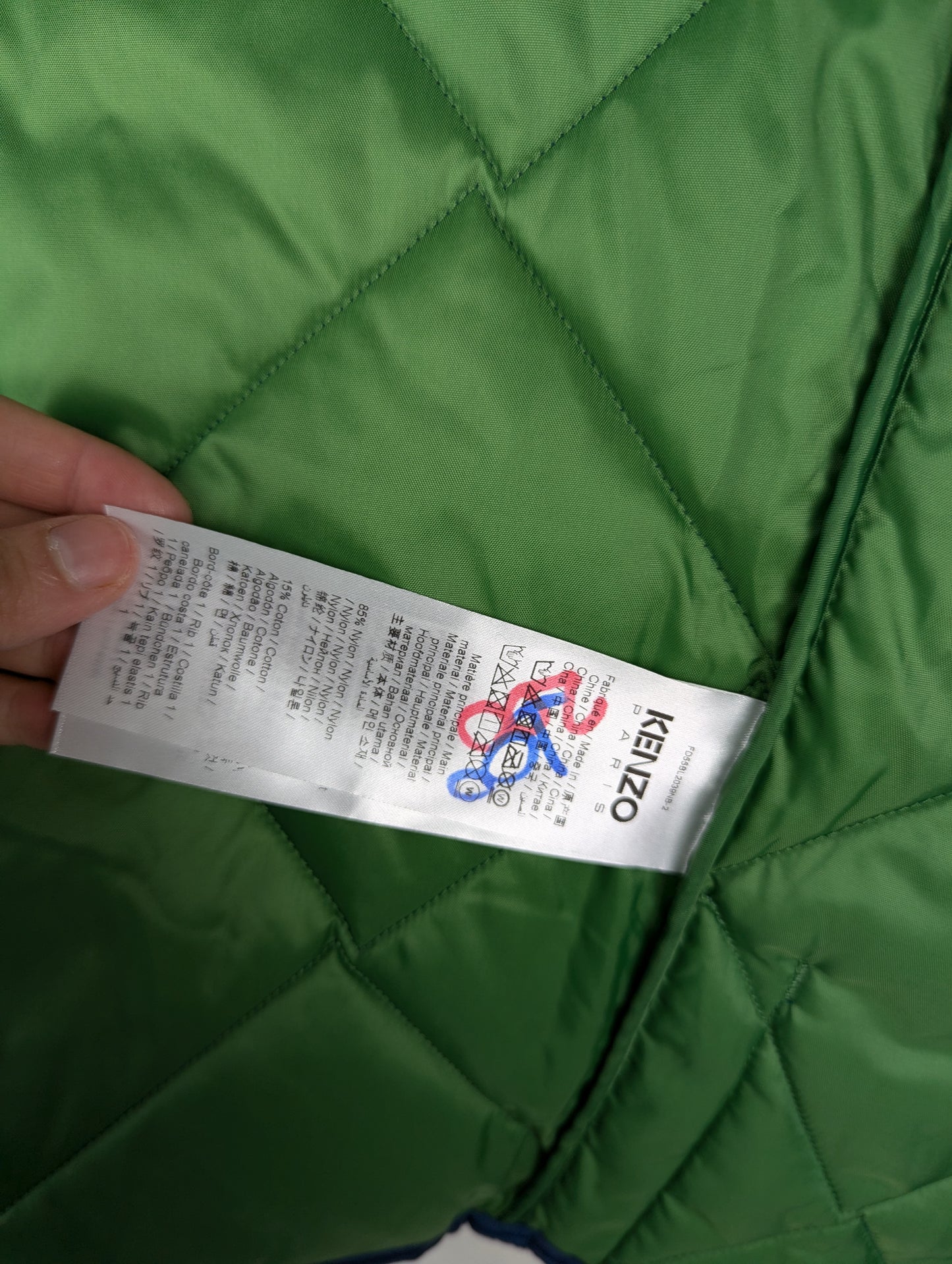 Kenzo Mens Mini K Harrington Jacket - Blue / green
