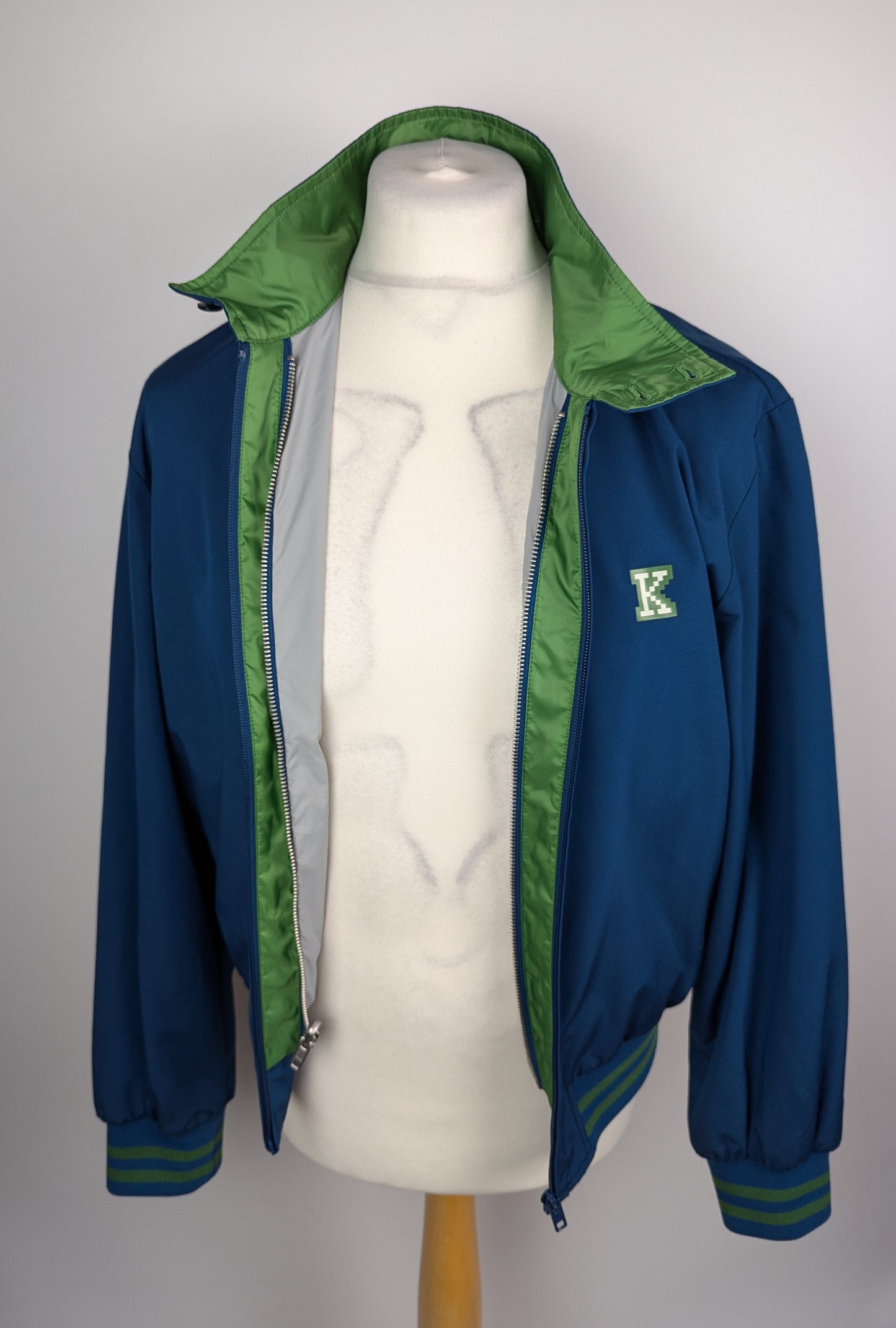 Kenzo Mens Mini K Harrington Jacket - Blue / green