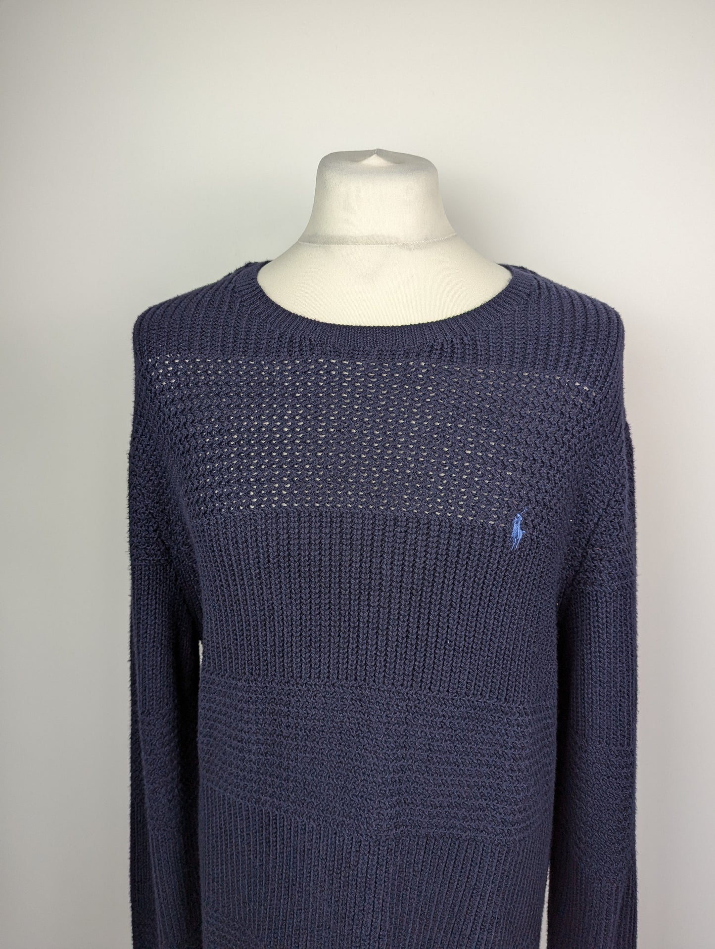 Polo Ralph Lauren Men Tonal Stripes Knitting Cotton Jumper - Navy