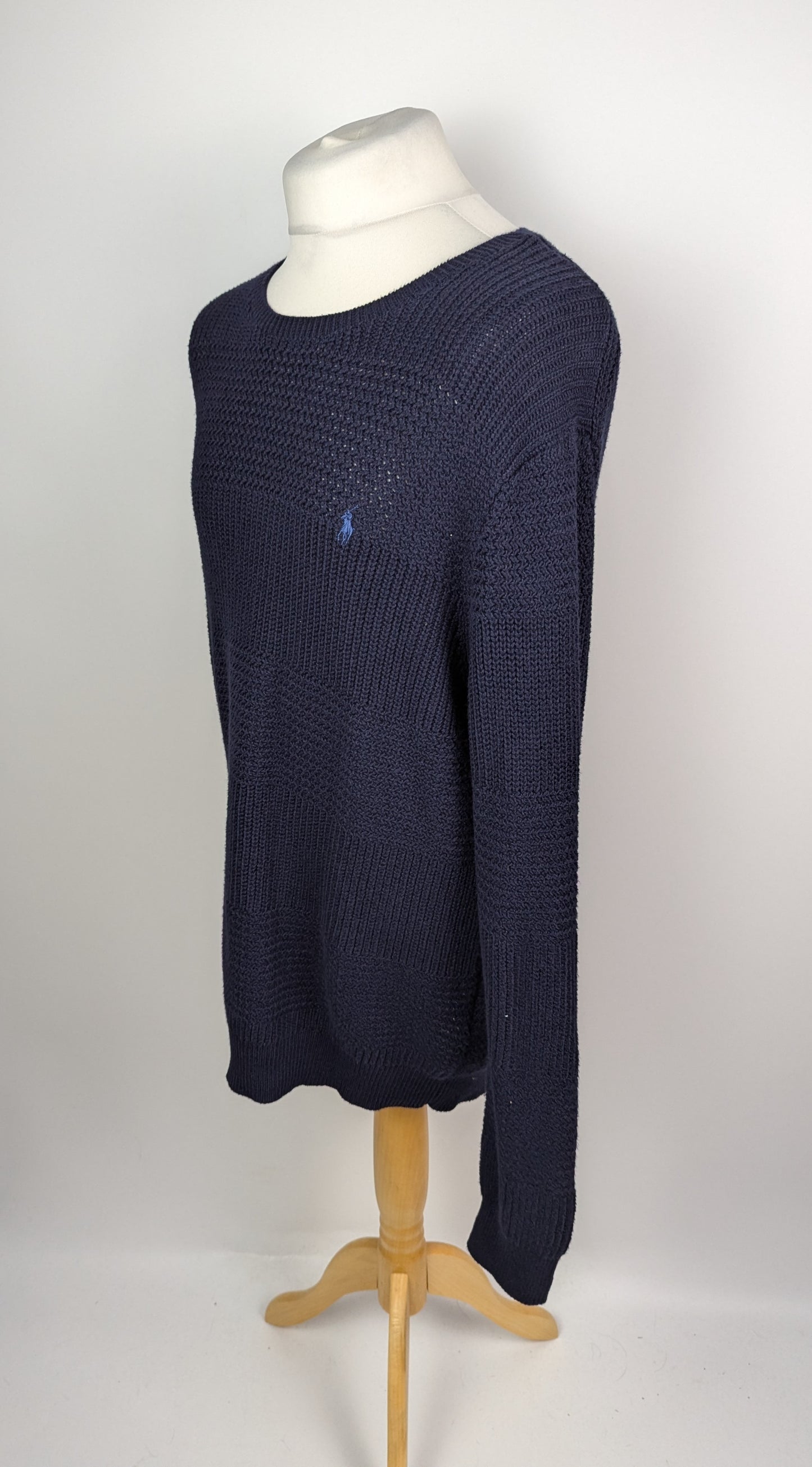 Polo Ralph Lauren Men Tonal Stripes Knitting Cotton Jumper - Navy