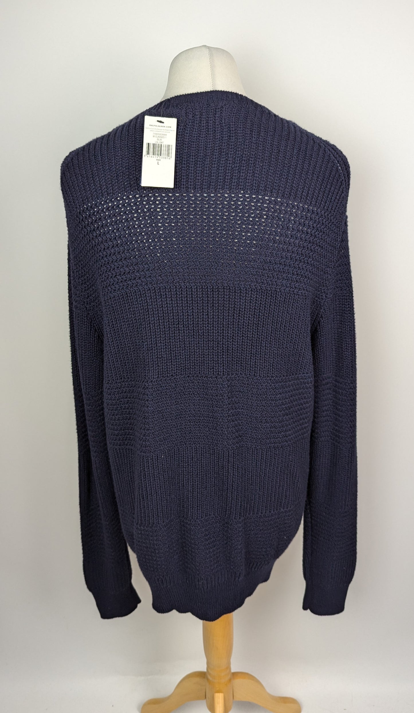 Polo Ralph Lauren Men Tonal Stripes Knitting Cotton Jumper - Navy