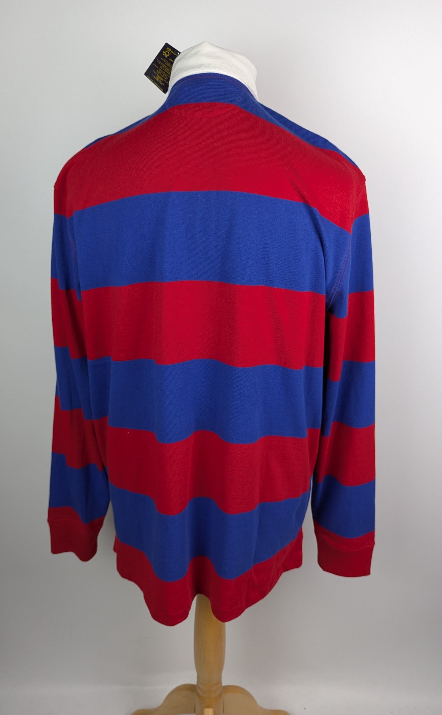 Polo Ralph Lauren Mens Long Sleeve Rugby Polo Shirt - Blue / Red