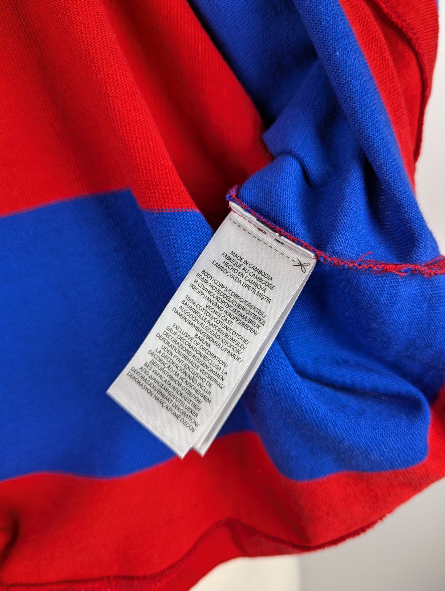 Polo Ralph Lauren Mens Long Sleeve Rugby Polo Shirt - Blue / Red