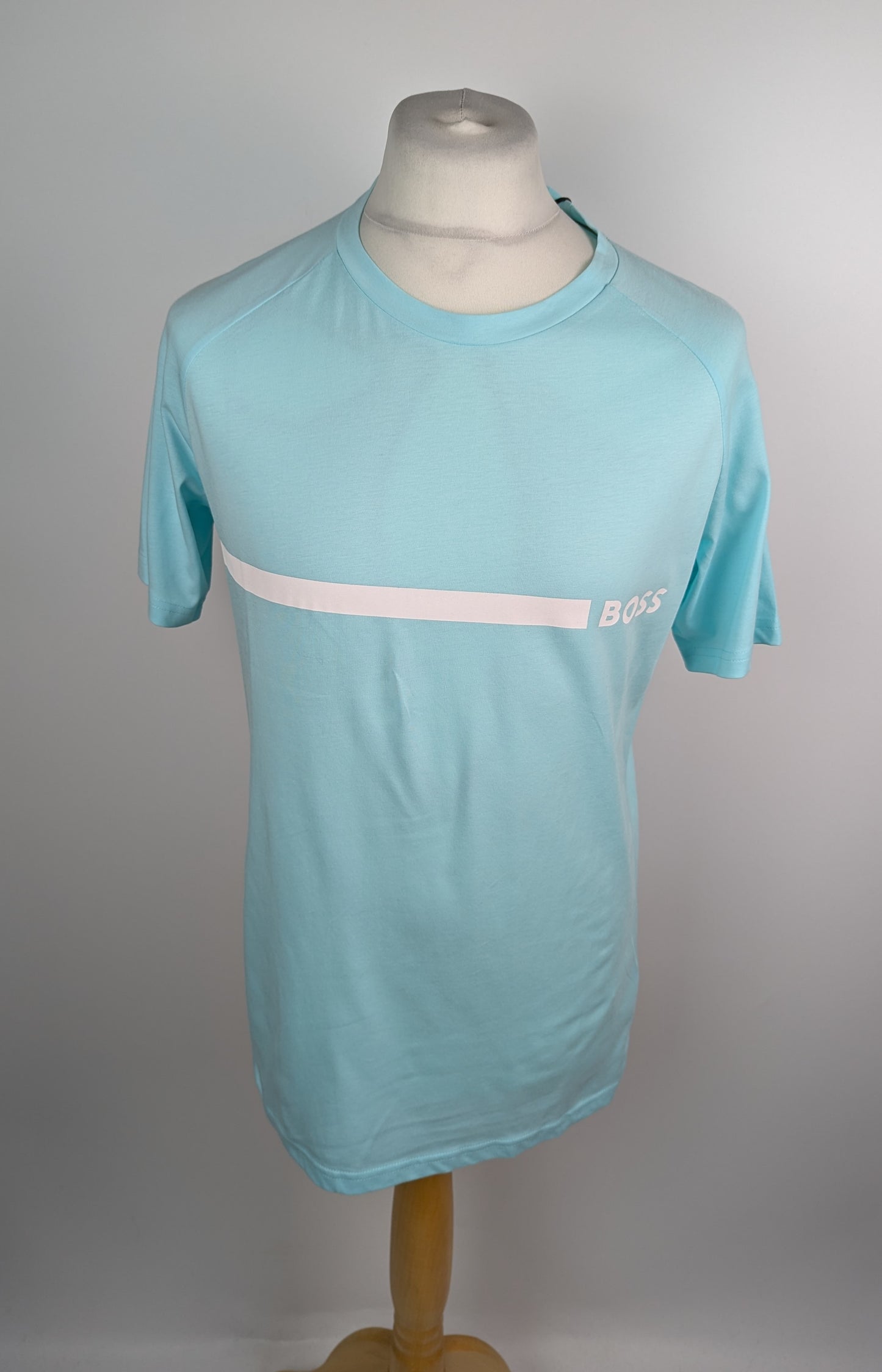 Boss Logo Beach Slim T Shirt - Blue
