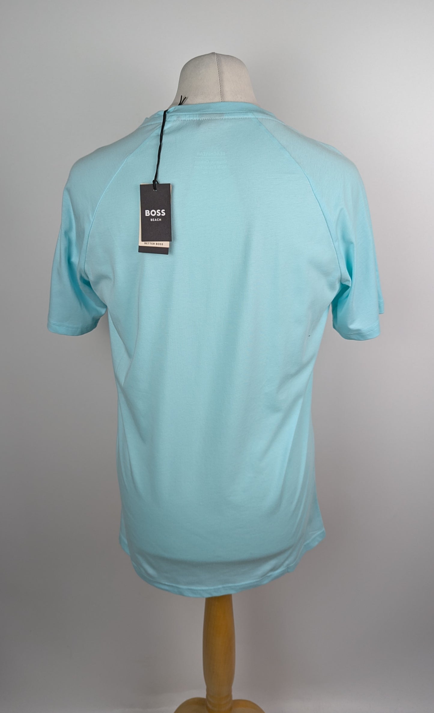 Boss Logo Beach Slim T Shirt - Blue