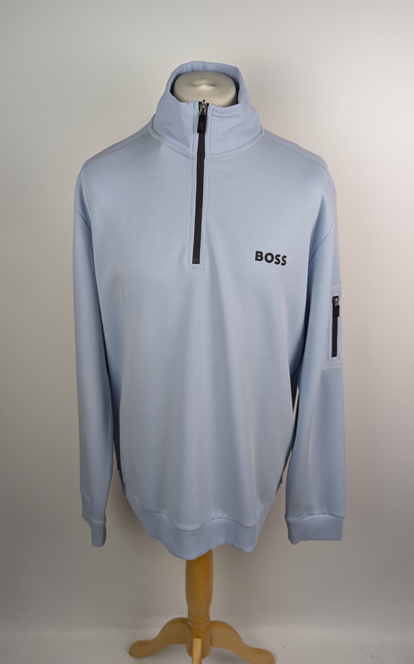 Boss Sweat 1 Mens 1/2 Zip Sweatshirt  - Blue
