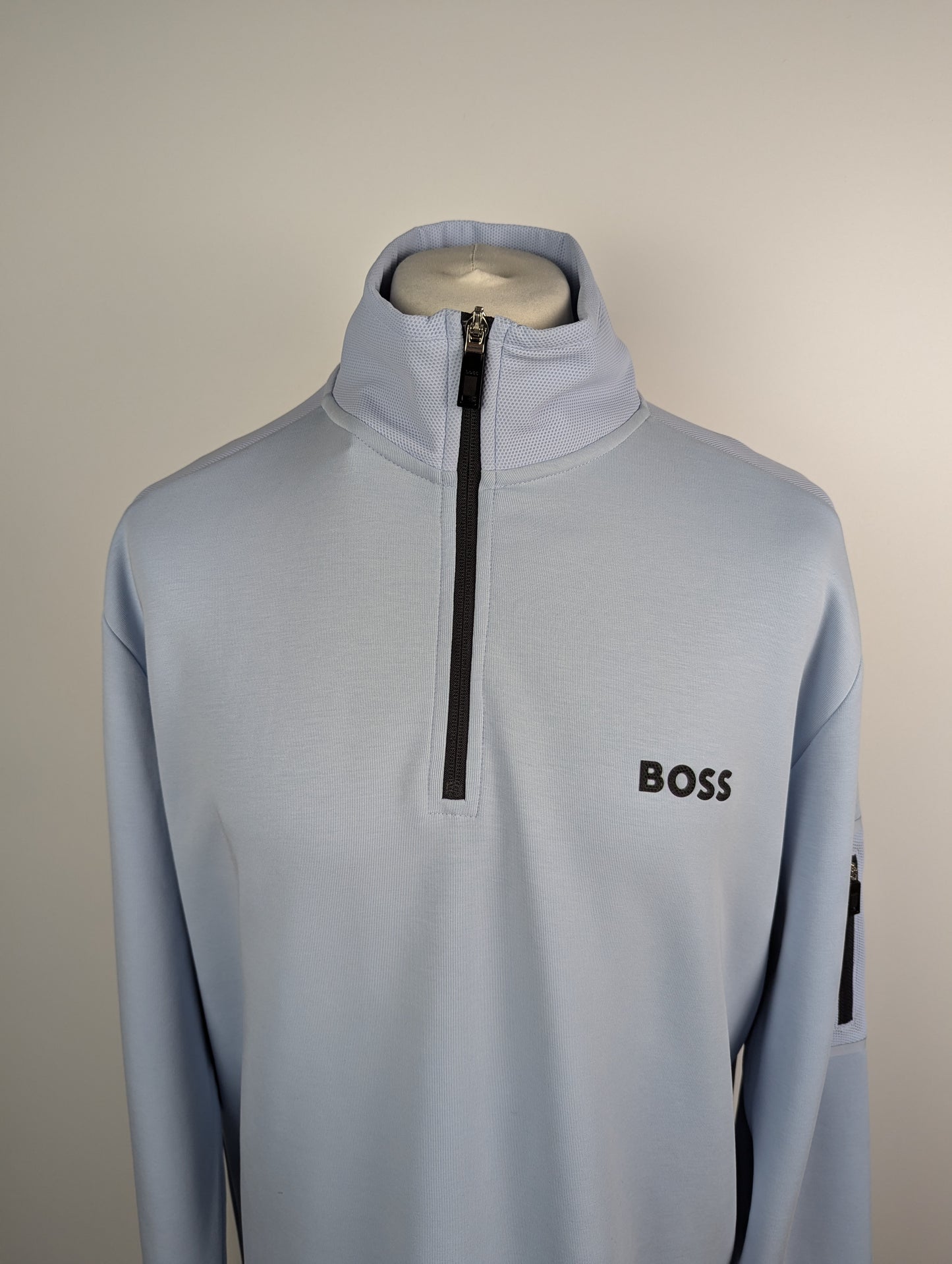 Boss Sweat 1 Mens 1/2 Zip Sweatshirt  - Blue