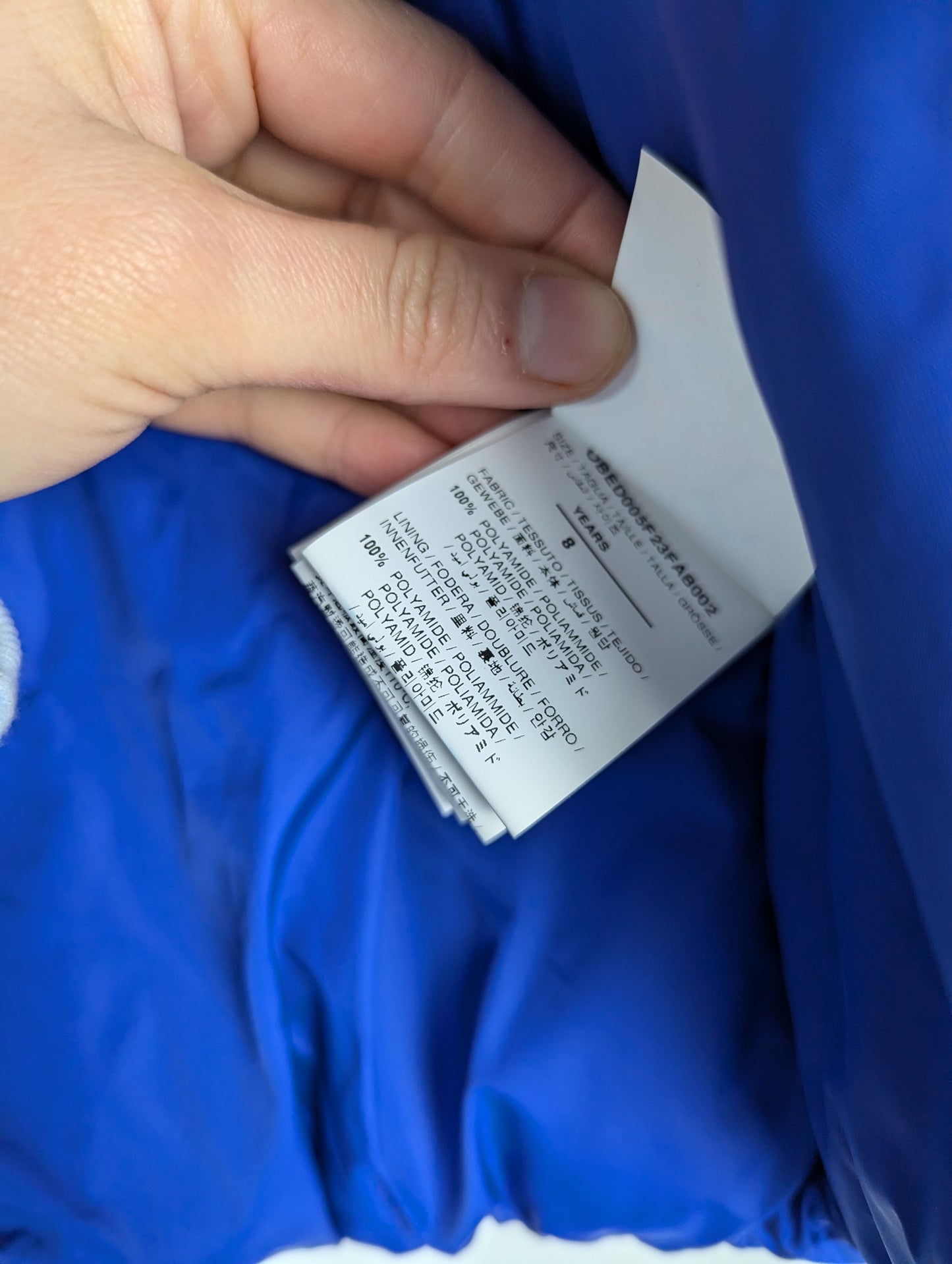 OFF WHITE Off Script Puffer Jacket Junior - Blue