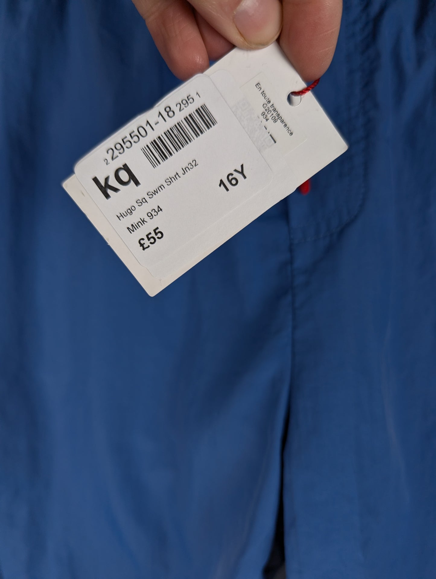 HUGO Boys Logo Swim Shorts - Blue