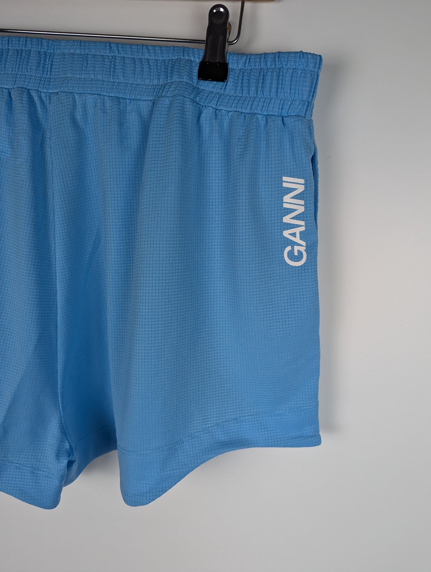GANNI Womens Active Mesh Shorts - Ethereal Blue