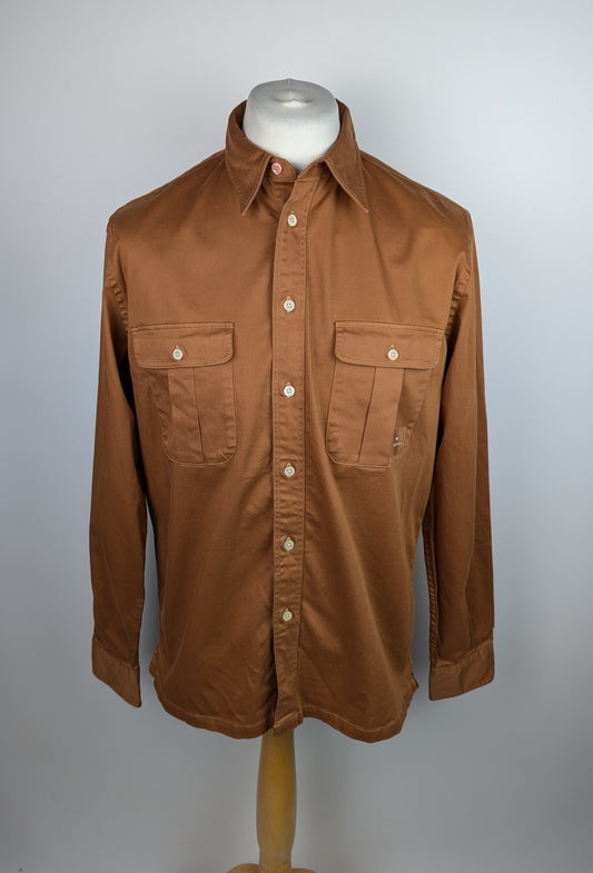 PS Paul Smith Mens Button Up Overshirt - Brown
