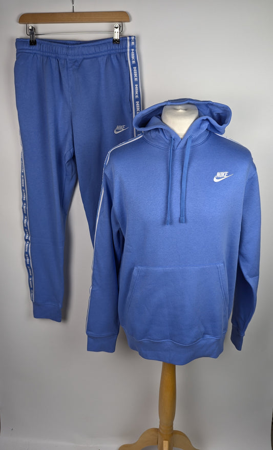 Nike Club Fleece Men's Graphic Hooded Tracksuit - Light Blue